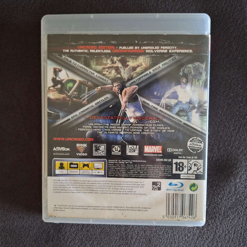 PS3 X-MEN ORIGINS : WOLVERINE (UNCAGED EDITION)