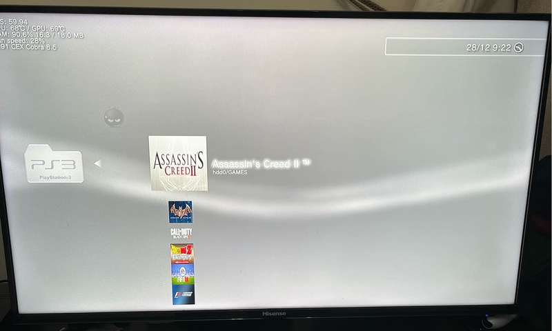 PS3 Slim Modded Console - 120GB + 10 Games