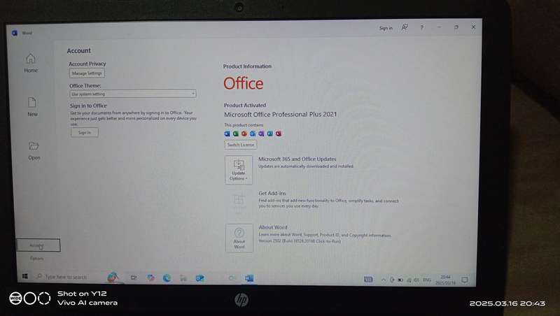 HP 250 G5, Intel i3-5005u (5th Gen) @ 2.0Ghz, 4GB RAM, 350GB HDD, 15.6