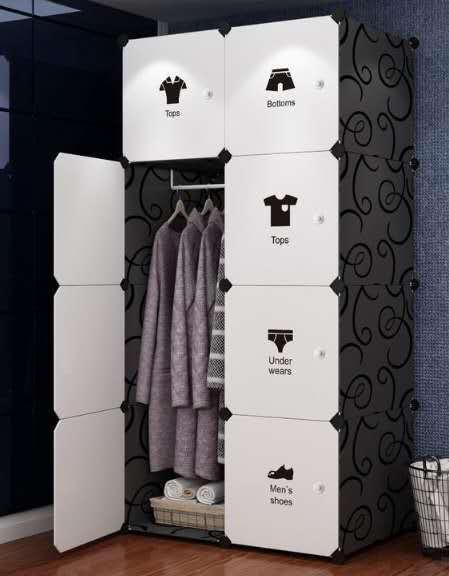 DIY PLASTIC STORAGE 8 CUBE CABINET