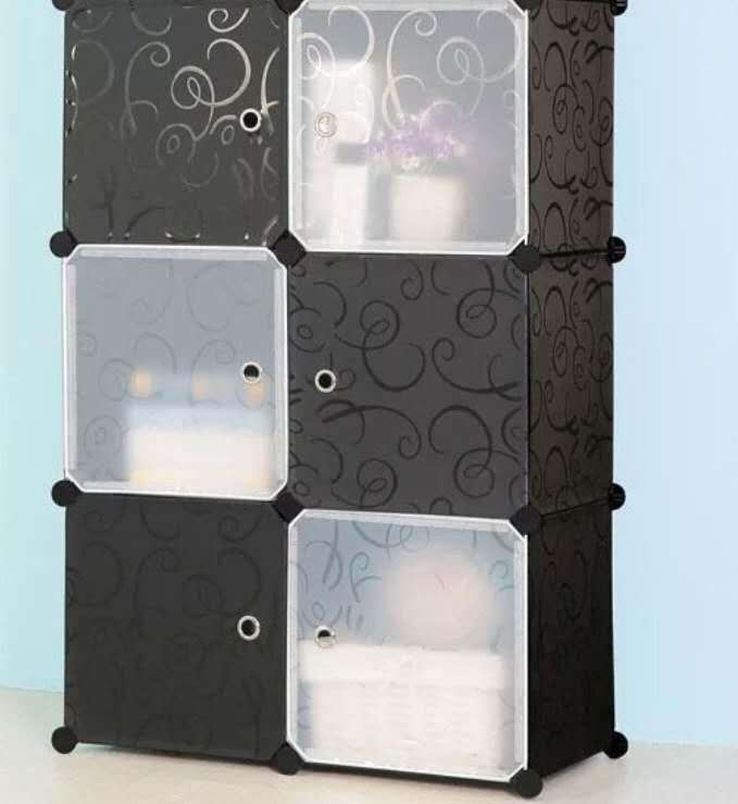 DIY PLASTIC STORAGE 6 CUBE CABINET