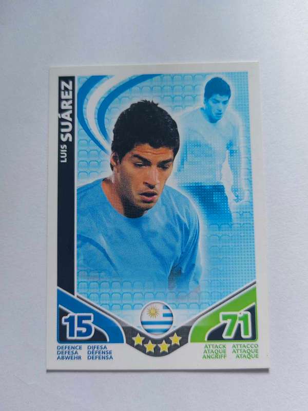 Luis Suarez base card Topps match attax World cup 2010