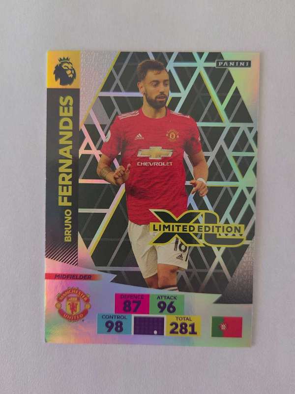 Bruno Fernandes Limited Edition panini adrenalyn xl premier league 2020/21