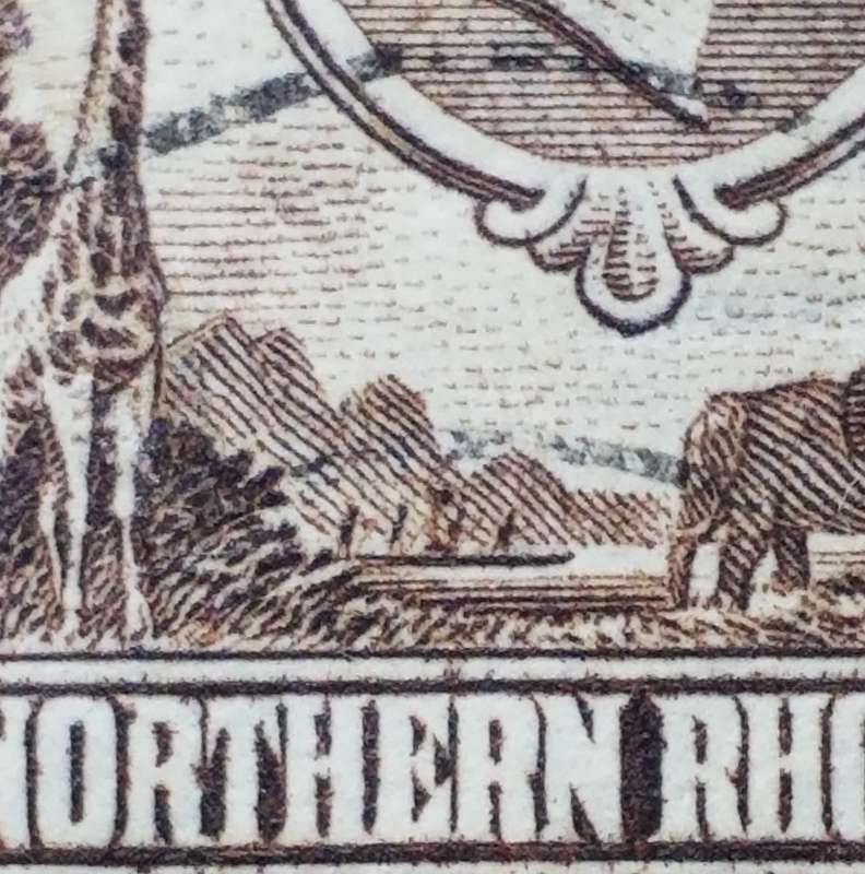 Northen Rhodesia  1938 issue 1.d. SACC # 27aa. `'"Extra Boatman'" flaw. Fine Used.