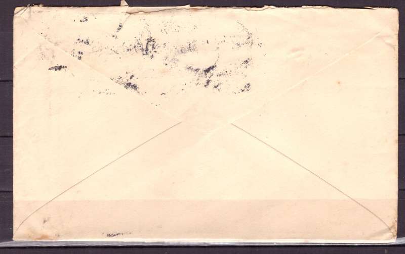 UNION  of South Africa.  Airmail from Durban to Cambridge 1929. Cover.