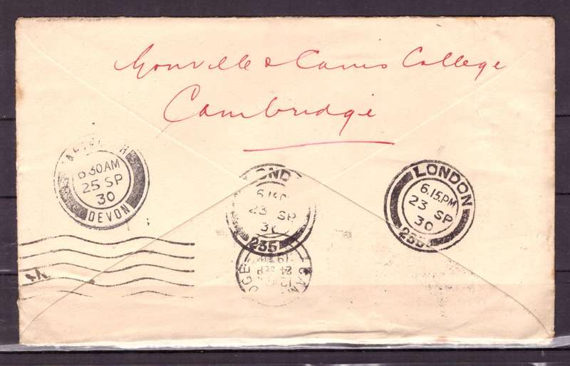 UNION  of South Africa.  Airmail from Durban to London 1930. Cover.