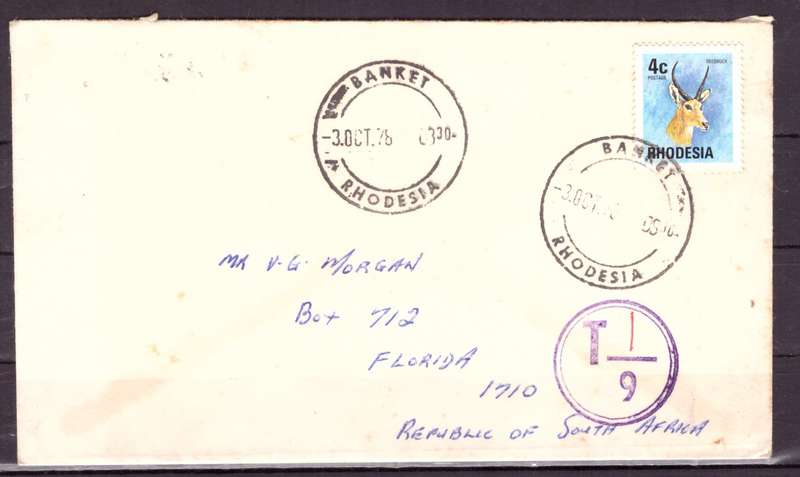 Rhodesia.  TAX Cover.