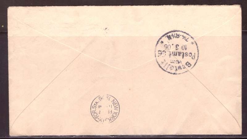 USA 1906 Cover from New York too  Berlin.