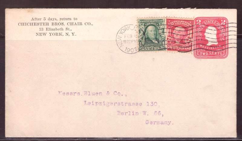 USA 1907 Cover from New York too  Berlin.