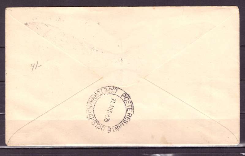 UNION  of South Africa.  Airmail from Germiston to Cap Town 1929. Cover.