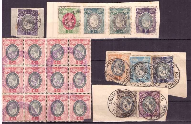 UNION of South AFRICA.  Revenue stamps. Mixt condition.