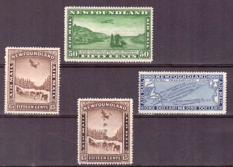 Canada. Newfoundland Air Mail . Unwmk. Scott # C6-C7-C8 and AP6. MH.