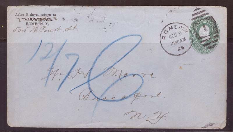 USA 1897 [97is invert] Cover from Rome NY to Port NY.