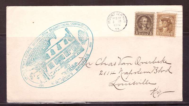 USA 1932 Cover. Mount Vernon. G. Washington .