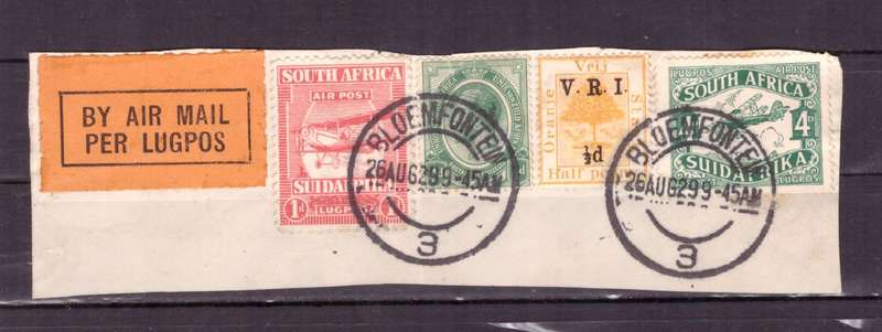 UNION  of South Africa.  Airmails stamps.