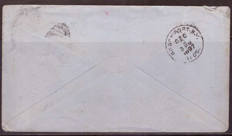 USA 1897 [97is invert] Cover from Rome NY to Port NY.