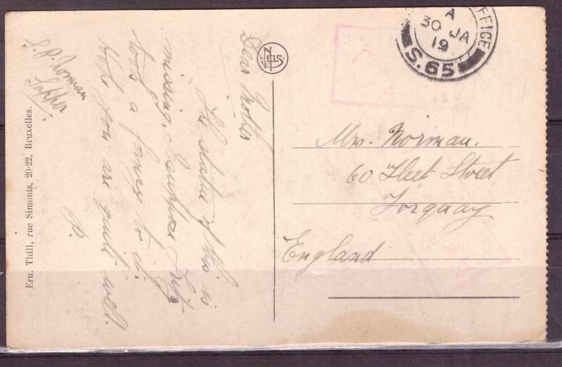 Post Cart from IWW {France} . ARMY POST OFFICE and CENSOR