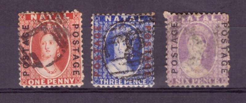 Natal , South AFRICA. SACC # 65-66-67. Used. Look Scan Mixed condition.