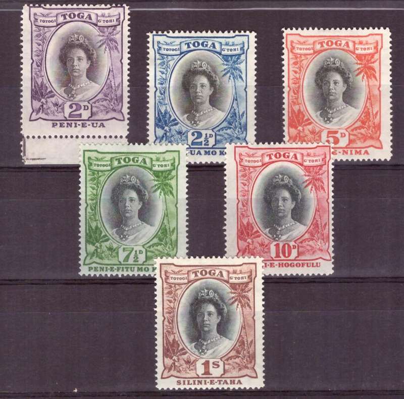 Toga.  1920 . SG #55-58 and#60-63. MH