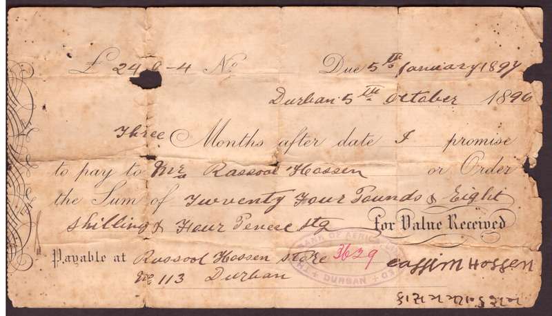 UNION of South AFRICA.  Revenue stamps. Mixt condition. BANK OF AFRICA  1896.