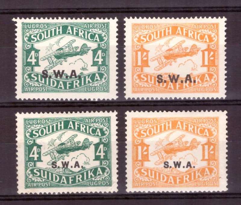 1930 SWA Airmail  [ NAMIBIA ]   SACC #95-96 and #99-100 MH.