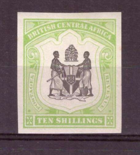 British Central Africa 1897 Colour Trial. 10/ .