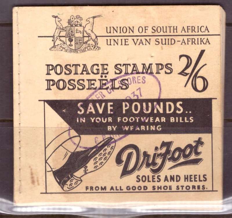 UNION of South Africa. 1937 Complete Booklet No.11. Voucher copies issued to advertisers.