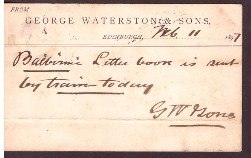 England.  post carte 1897  From Edinburgh