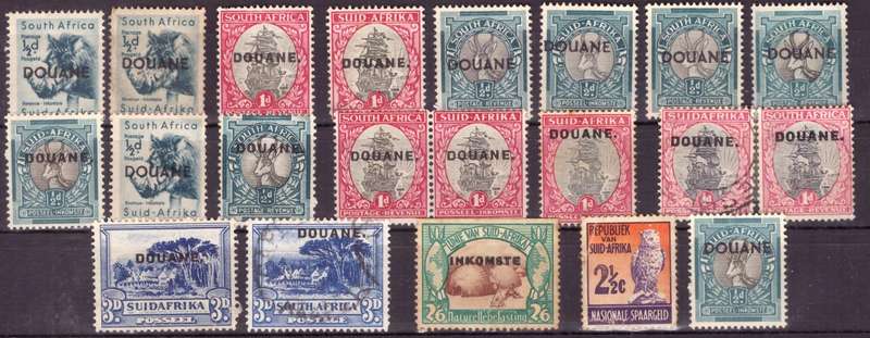 UNION of South AFRICA.  Revenue stamps Duane. Mixt condition.