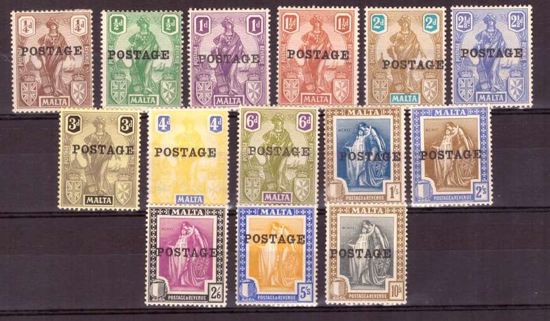 Malta SG. #143-156. MH 1926