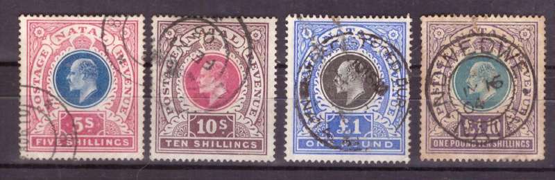 Natal , South AFRICA. SACC#122-123-124-125. Used. Look Scan Mixed condition.