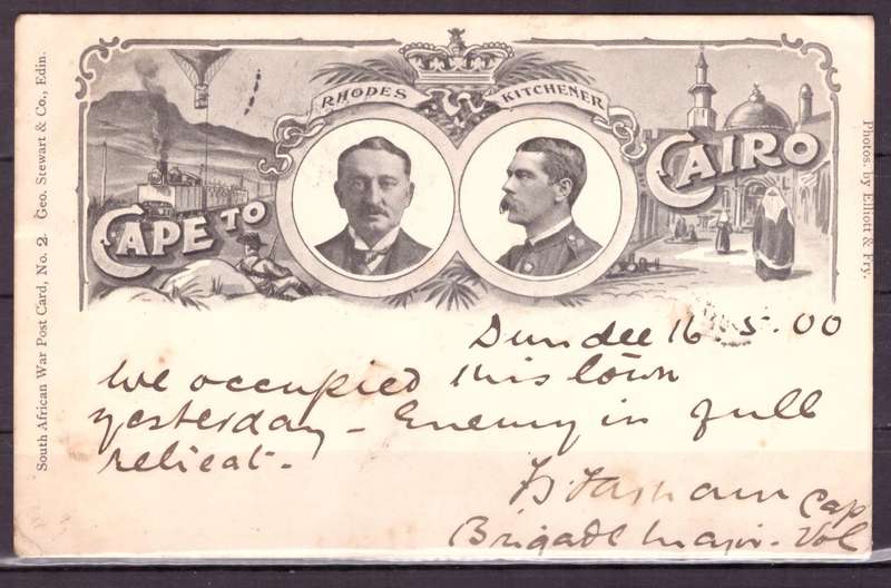 South African War Post Card No. 2.  RARE. British Army Post Office in Dundee to Dartford 1900.