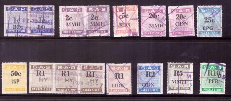 South Africa. Railways parcel stamps. Mixt condition.