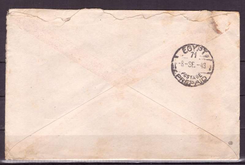UNION  of South Africa. South African Army Post Offices in Egypt World War II