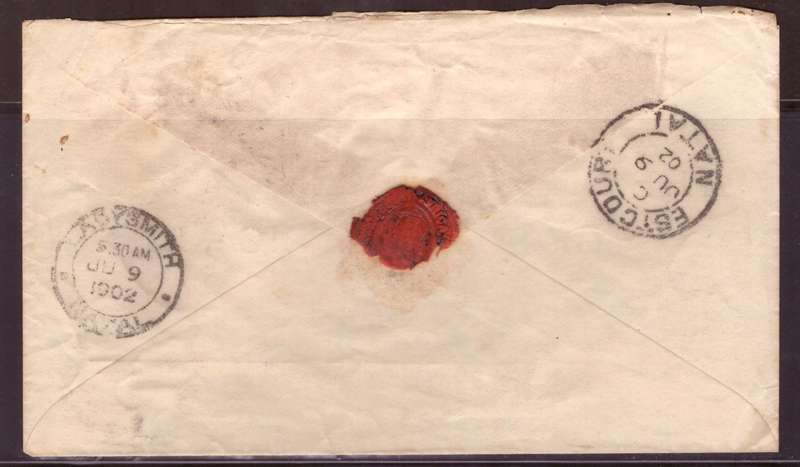 Transvaal . Censor Cover 1902  from Johannesburg to Estcurt.
