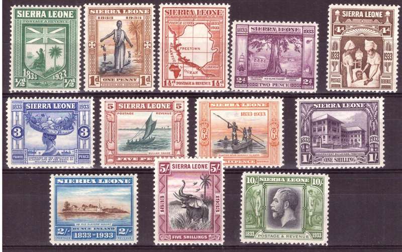 Sierra Leone Scott #168-179.   MH . 1933. from 1/2d-10/.