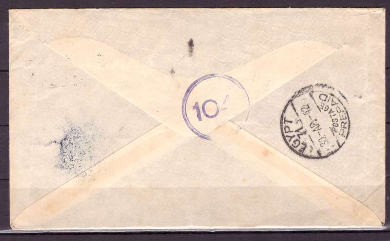 UNION  of South Africa. South African Army Post Offices in Egypt World War II