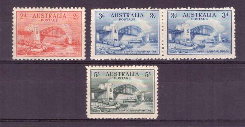 Australia . SG cat.#141-#143. Sydney Bridge.