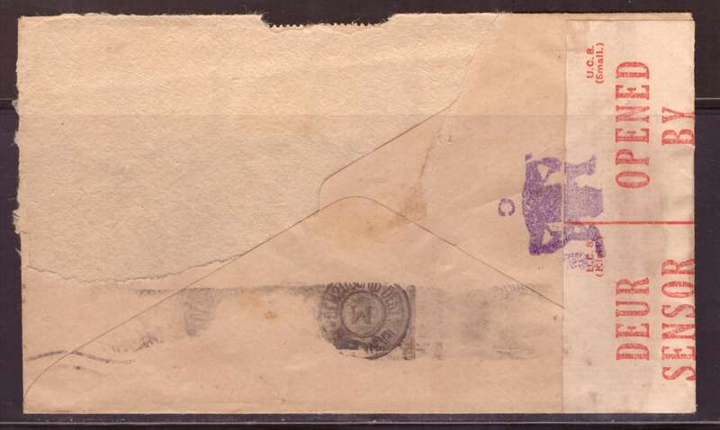 Egypt . Cover 1943 from Alexandria too Durban .Nice dabel Censor. small damege.