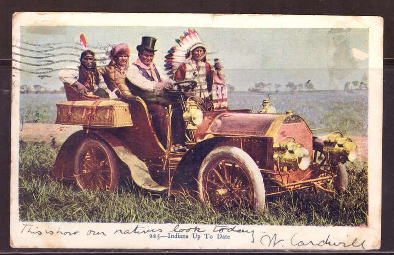 USA Post cart 1906  from  Omaha too Bellair Natal. 225 Indians heve cars.