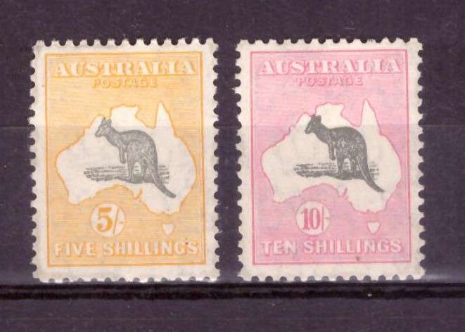 Australia . SG cat.#135-136 . 5/ and 10/. wmk.15