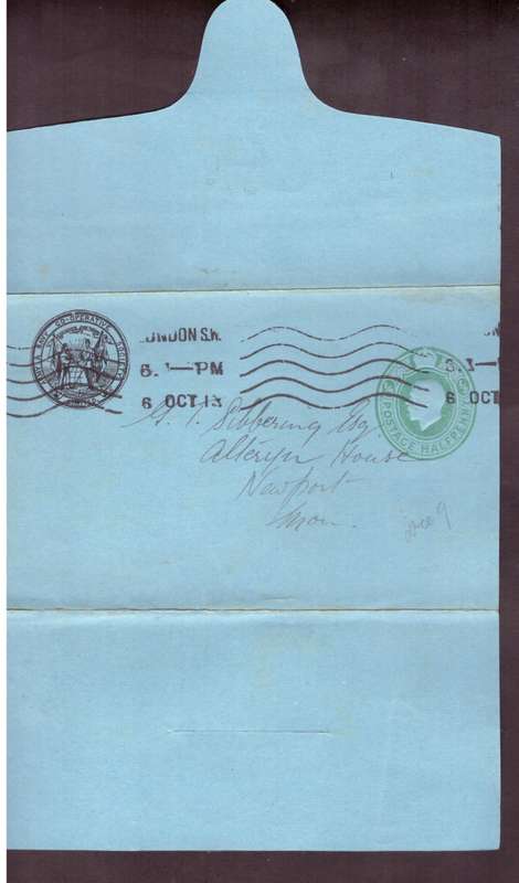 England cover 1913 from London.