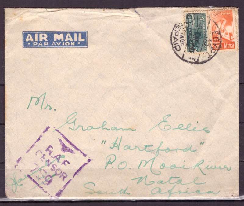 UNION  of South Africa. South African Army Post Offices in Egypt World War II