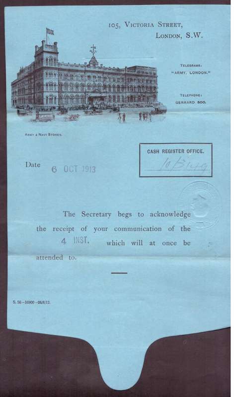England cover 1913 from London.