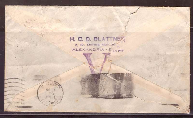 Egypt . Cover 1942 from Alexandria too Durban .Nice  Censor. small demage.