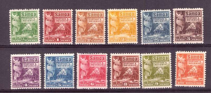 Samoa. SG. cat #153-164.  MH. 1921 set.