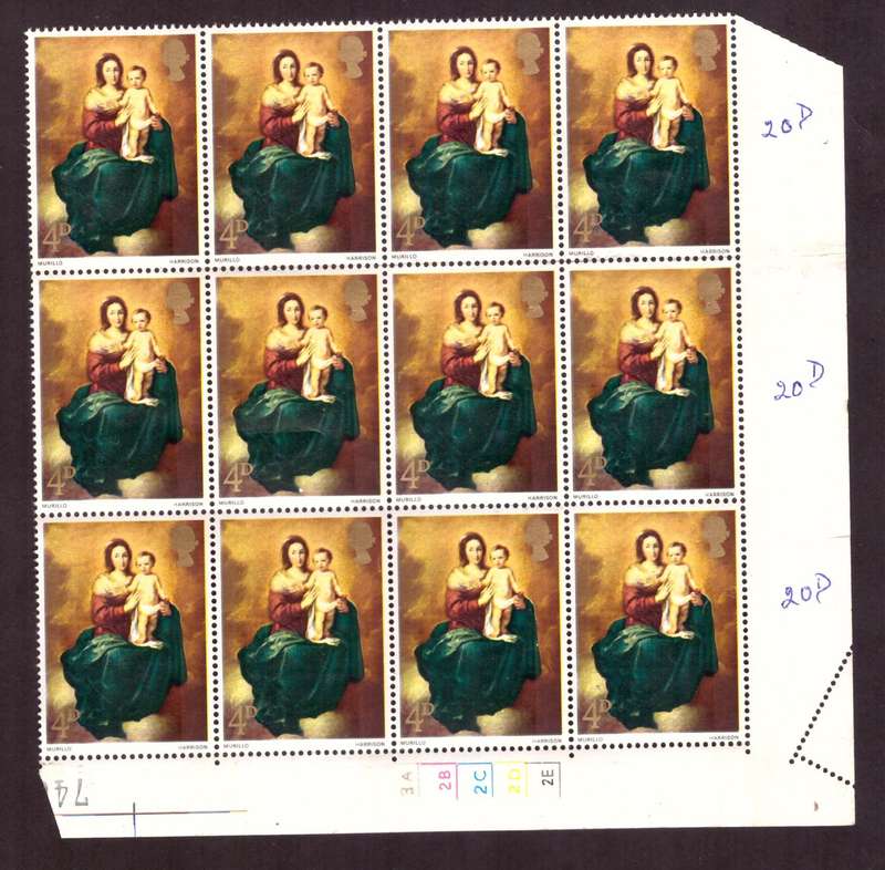 GB 1967  Scott #523 4d. eror folded perf.