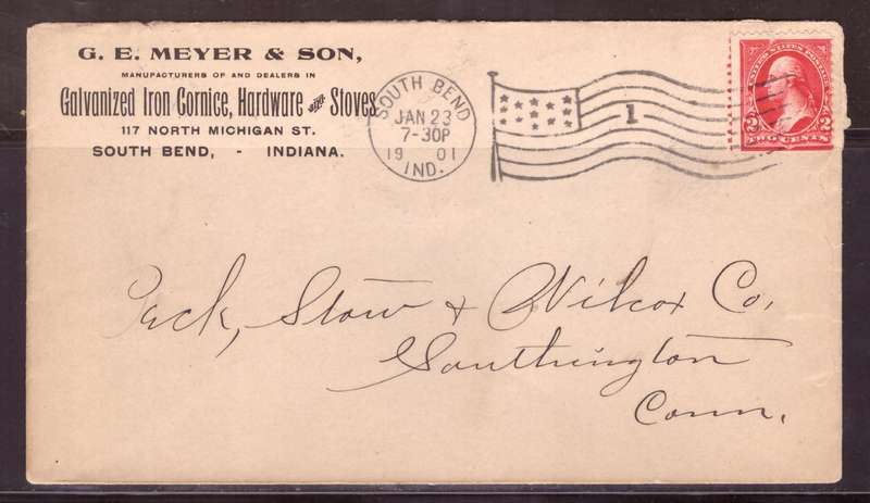 USA 1901 Cover from South Bend to Saultington??