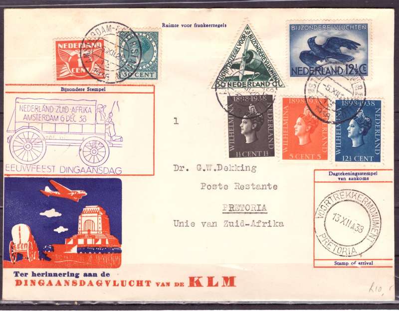 UNION of South AFRICA.  VOORTREKKER MONUMENT cover.1933.