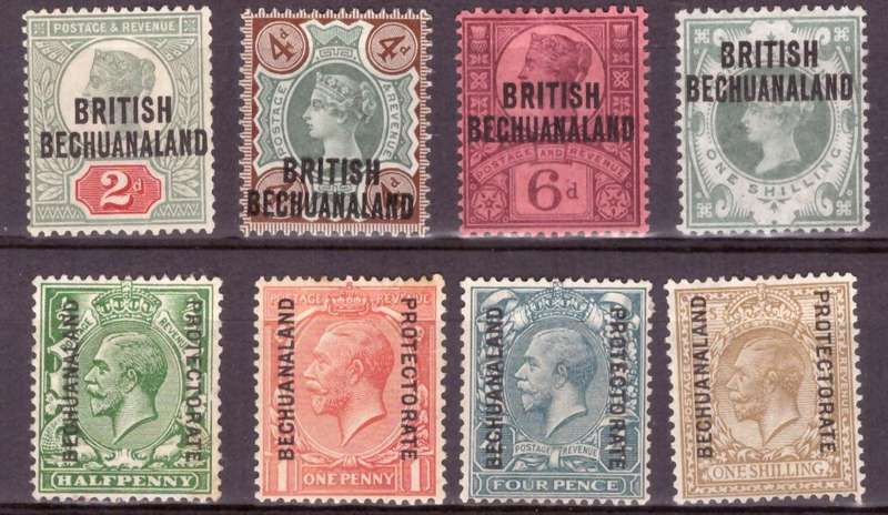 British Bechuanaland mint Q.V and George.V. Look Scan Mixed condition.